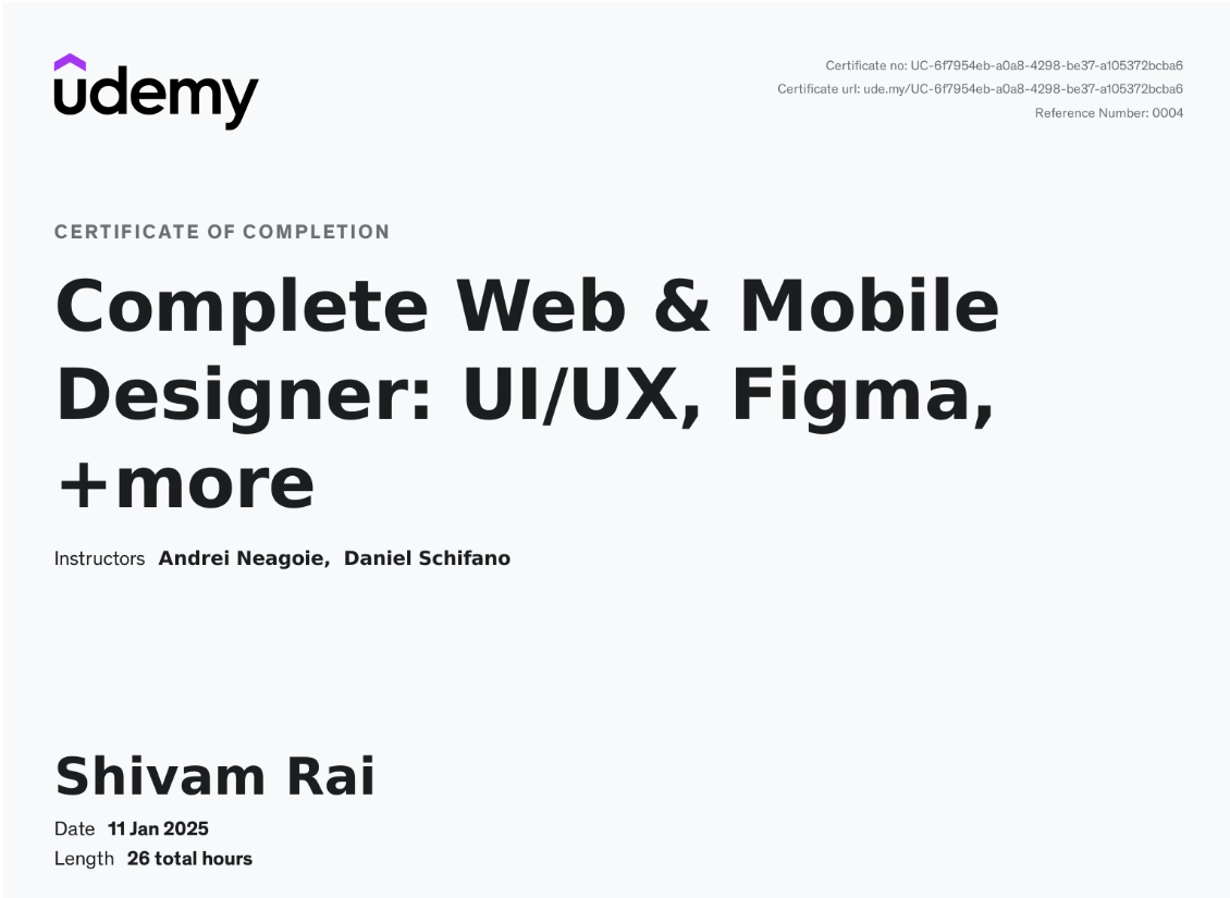 Web & Mobile Designer Certificate