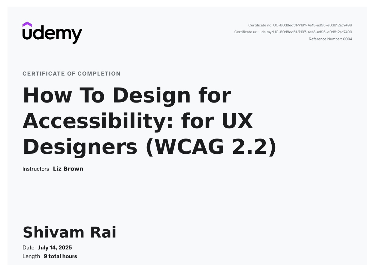 Accessibility Certificate